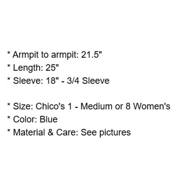 Chicos Top 1 Womens Medium 8 Blue Cotton Off Shoulder Blouse Boho Romantic - Picture 4 of 13